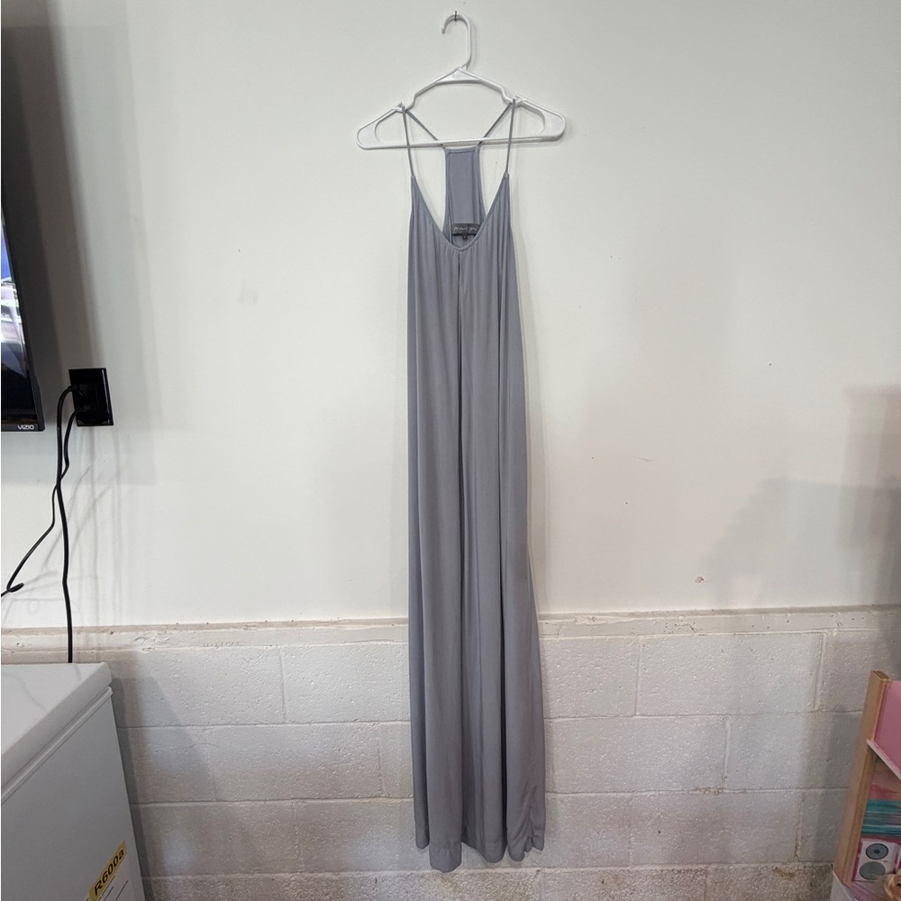 Michael Stars Rayon Light Gray Maxi Slip Dress - Sleeveless V-Neck